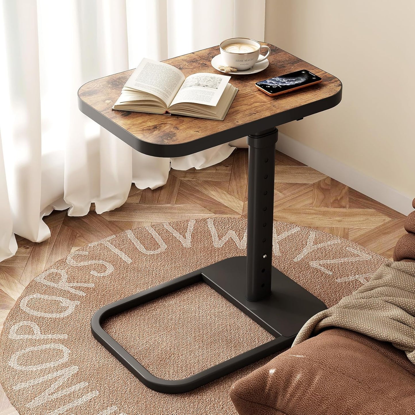 Adjustable TV Tray Table – Flip-Top Sofa Side Table for Couch, Bed, Laptop & Small Spaces