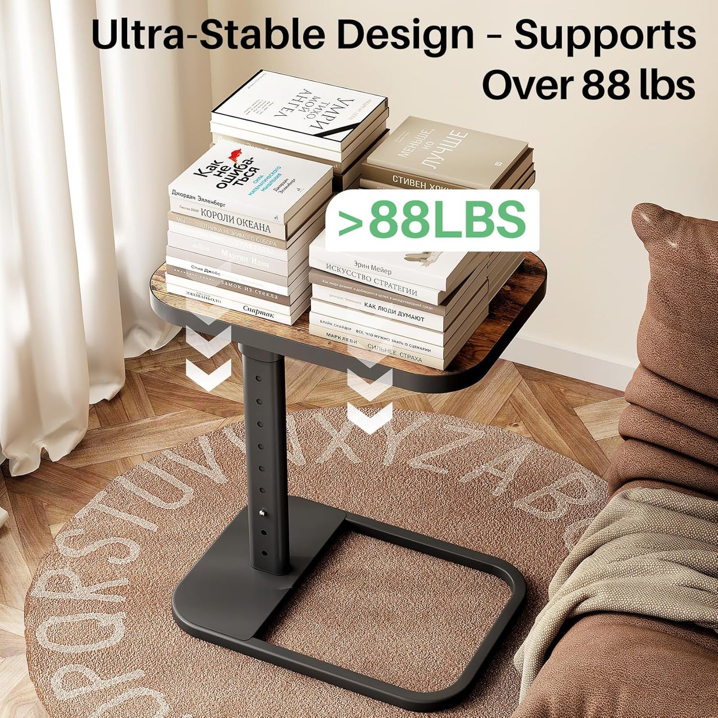 Adjustable TV Tray Table – Flip-Top Sofa Side Table for Couch, Bed, Laptop & Small Spaces