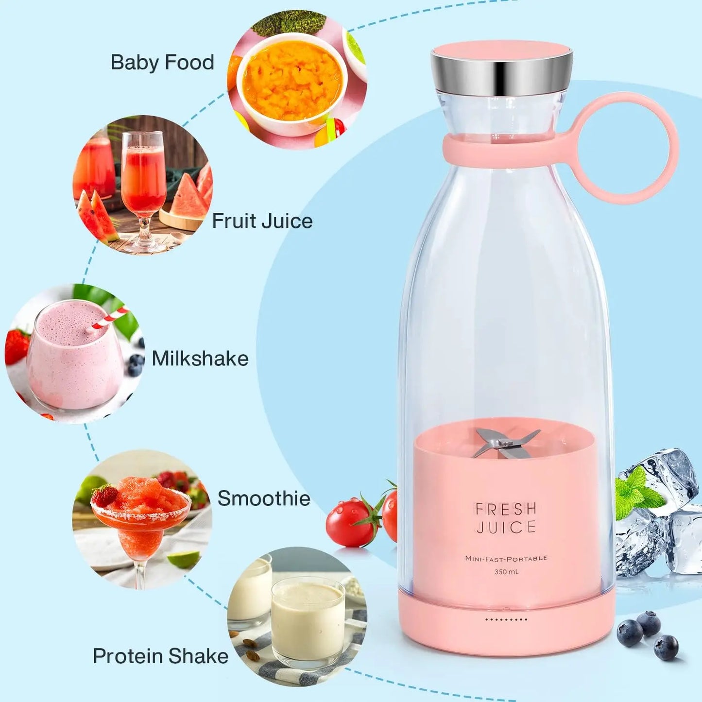 rechargeable mini blender for protein shakes