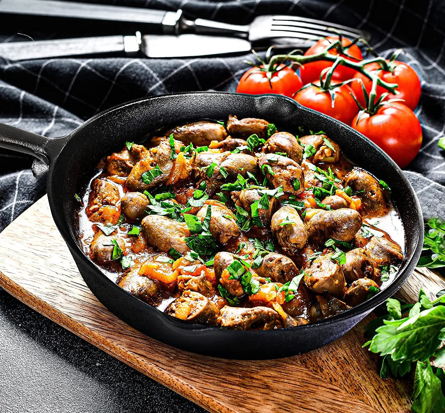 3-Piece Cast Iron Skillet Set – Pre-Seasoned Frying Pans (6", 8", 10") for Stove, Oven & Grill