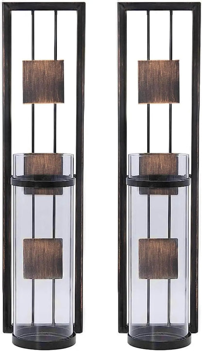 2-Pack Wall Sconce Candle Holders – Metal LED Wall Decor for Living Room, Bathroom & Dining Room