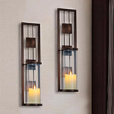 2-Pack Wall Sconce Candle Holders – Metal LED Wall Decor for Living Room, Bathroom & Dining Room