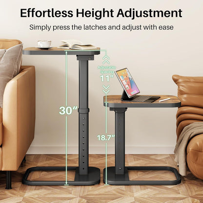Adjustable TV Tray Table – Flip-Top Sofa Side Table for Couch, Bed, Laptop & Small Spaces